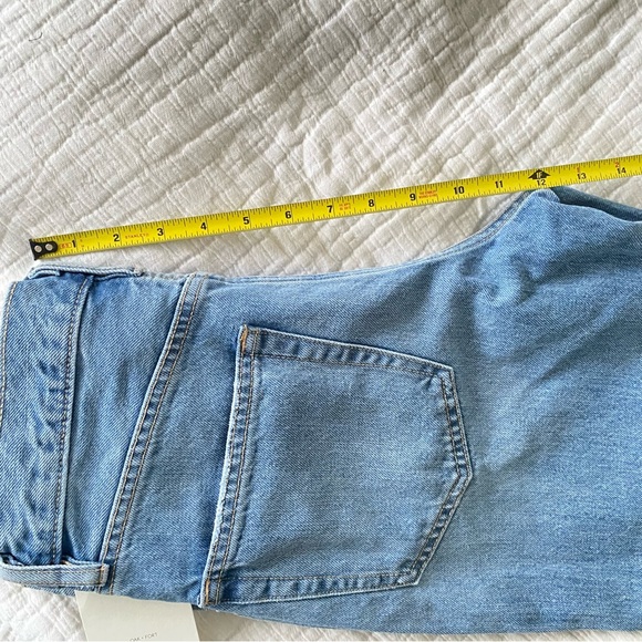 NEW OAK+FORT 100% Organic Cotton Wide Leg Light Wash Blue 29” Jean Size 27 - Picture 10 of 10